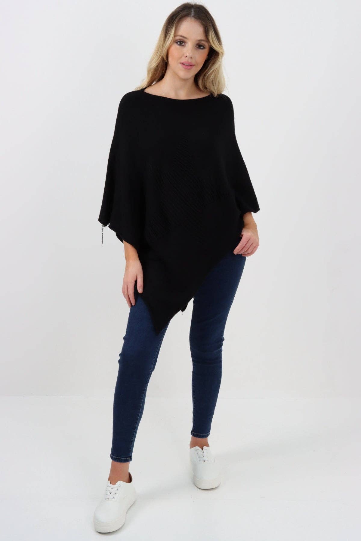 Miss Bold – wholesale Poncho – Women's – Italian Knitted Lagenlook Star Poncho4