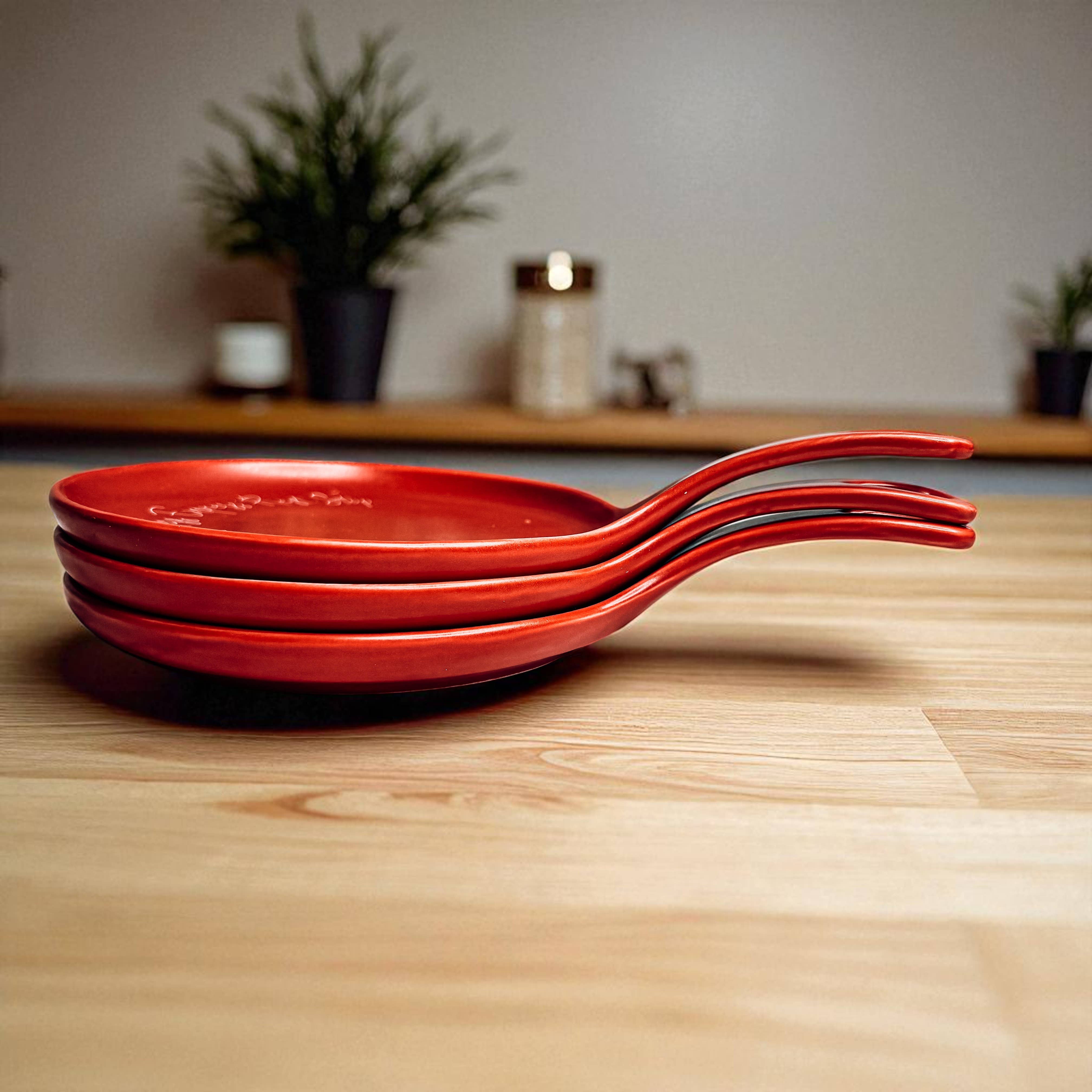 Gia Roma - Vendita all'ingrosso Poggiamestolo - Decorazione da cucina, set di poggia cucchiai in ceramica fatto a mano con cucchiaio in legno75