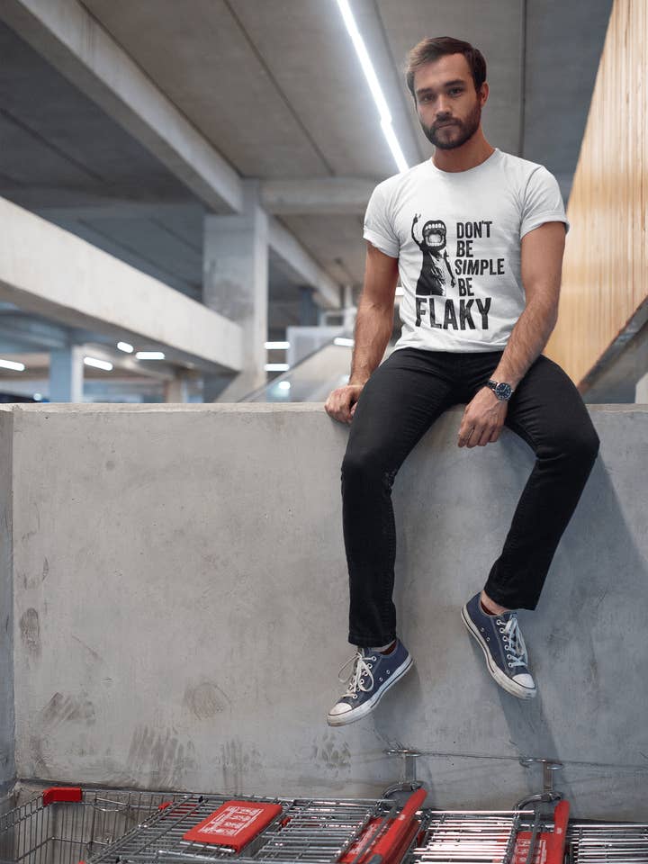 Grafisk T-shirt herr Don't Be Simple Be ABUNDANT Vintagevit rund hals för wholesale av ULTRABASIC