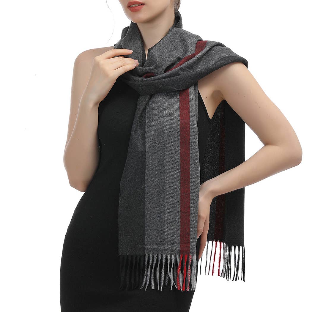 Fashion City – wholesale Scarf – Women's – Plaid Herringbone Lightweight Cashmere Feel Scarf 10