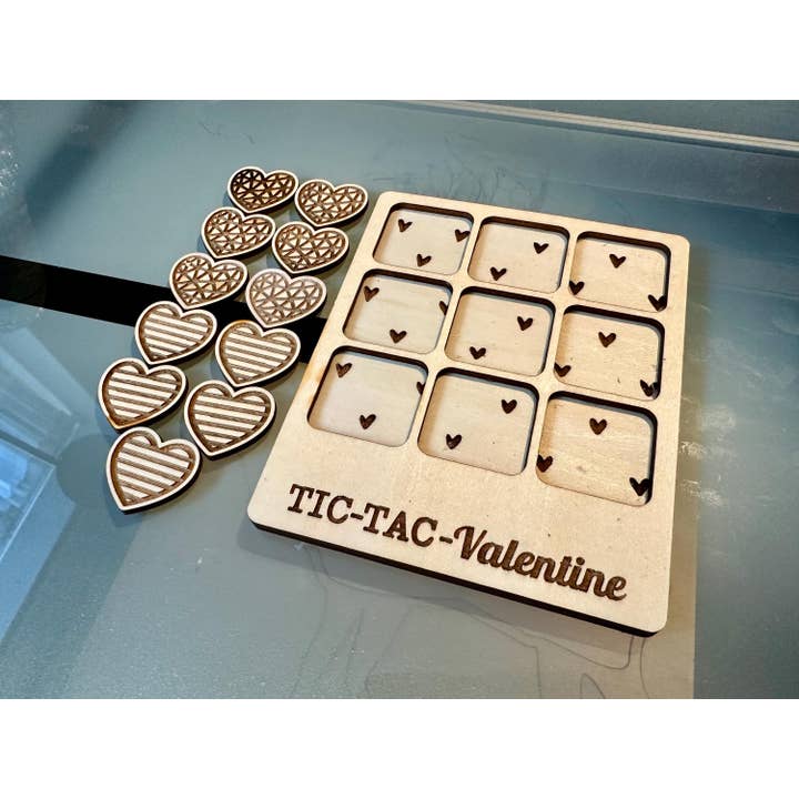 Custom Wooden Heart Tic Tac Toe Game for All for wholesale by Carving Nomad