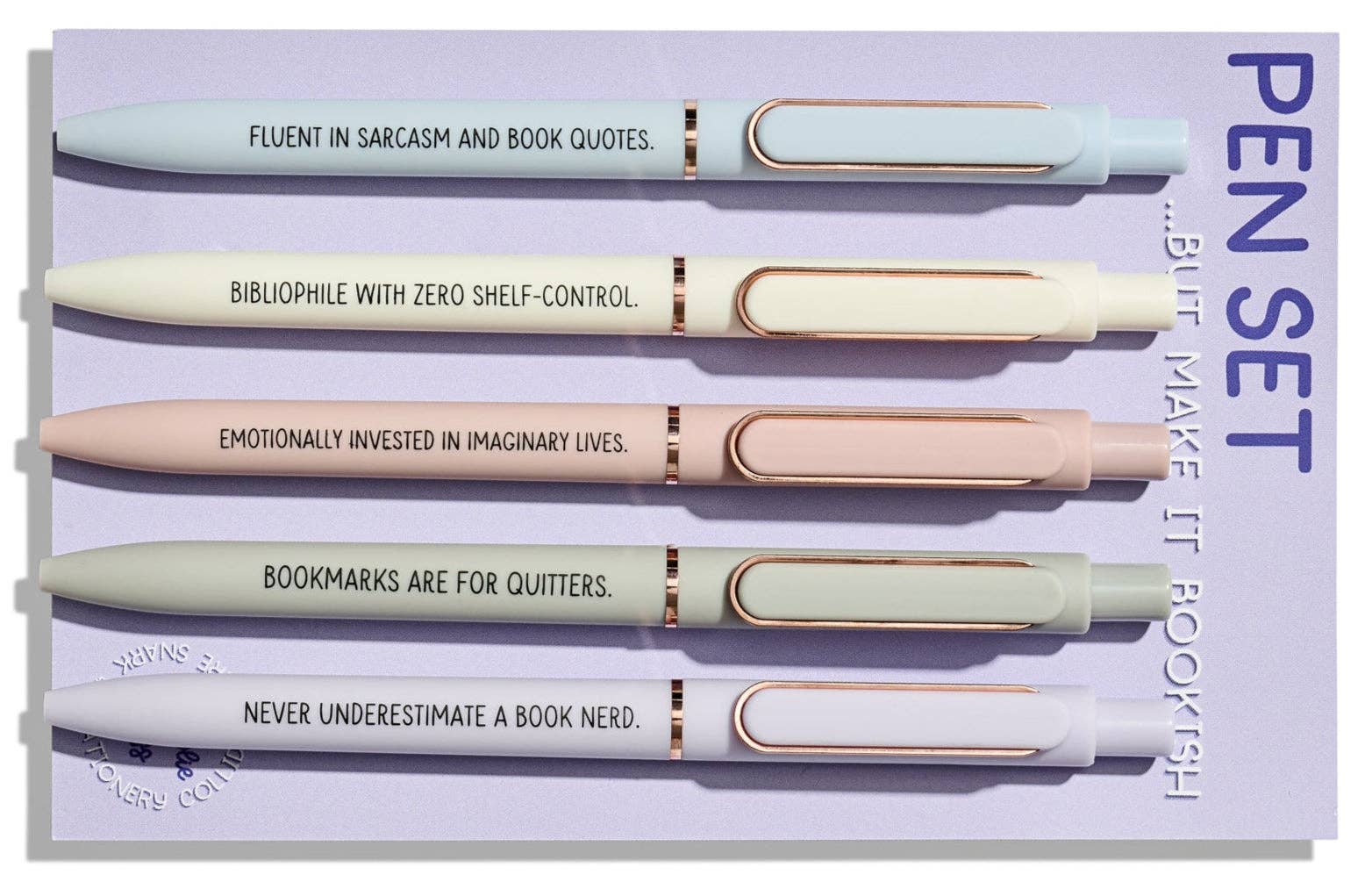 La Folie Press - Wholesale Pen - Bookish Funny Reader Pens - Set of 5 Ballpoint Pens2