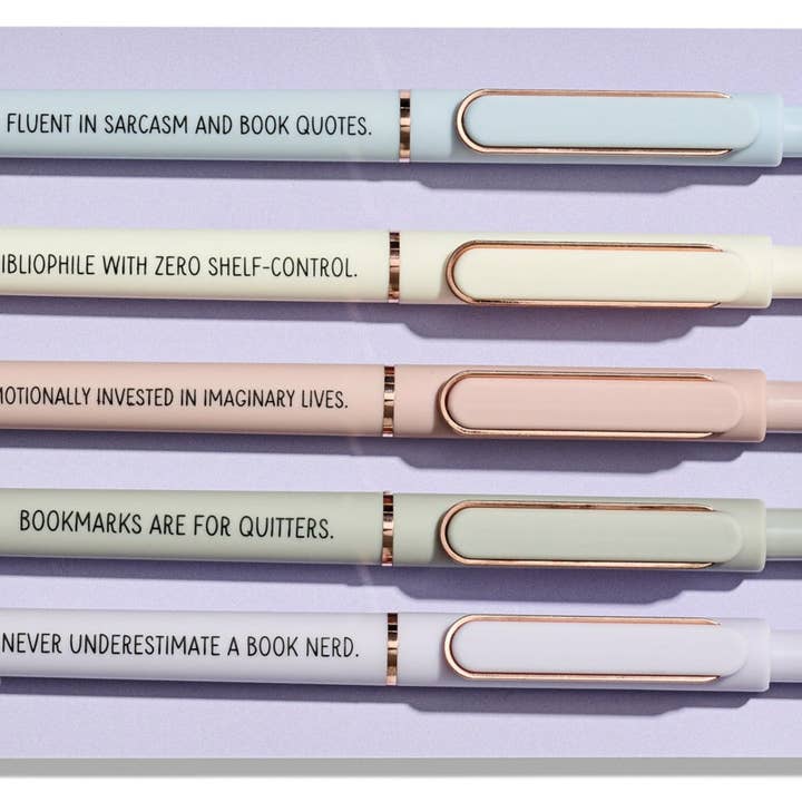 La Folie Press - Wholesale Pen - Bookish Funny Reader Pens - Set of 5 Ballpoint Pens2