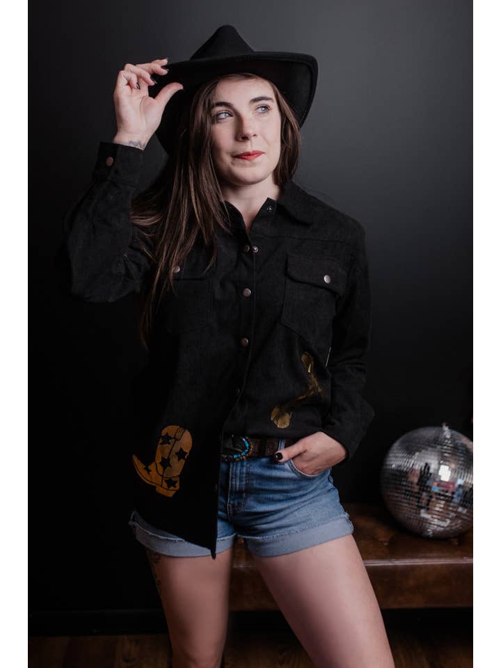 Noir Veste à bottes dorée MK544 en vente sur Faire