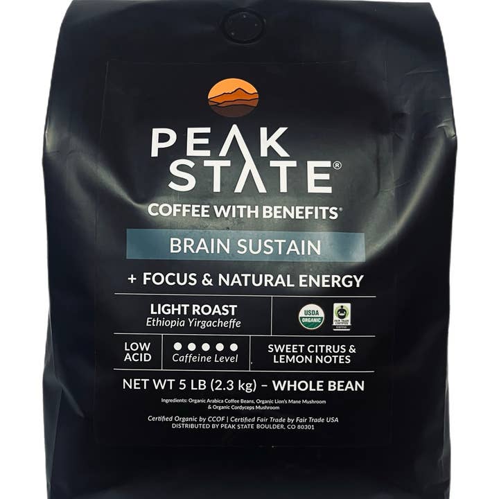 Peak State - Wholesale Coffee Beans - Whole Bean Mushroom Coffee - Bulk Beans