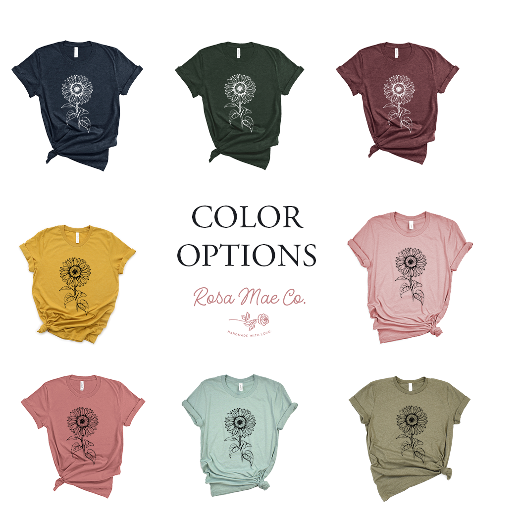 Rosa Mae Co – Engroshandel T-shirt med print - Dame – Sunflower Tee3