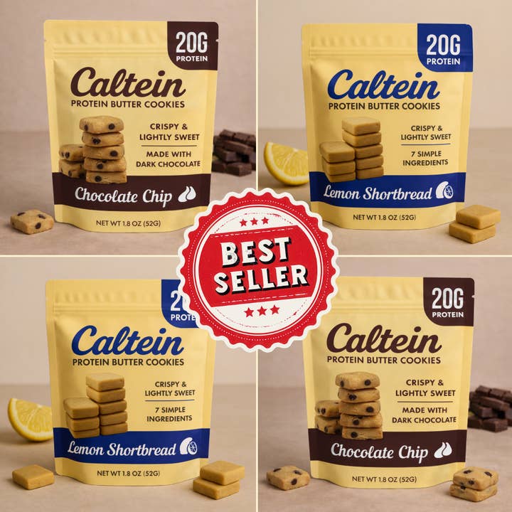 Best Sellers | Protein Butter Cookies | Lemon & Choc Chip for wholesale by Caltein