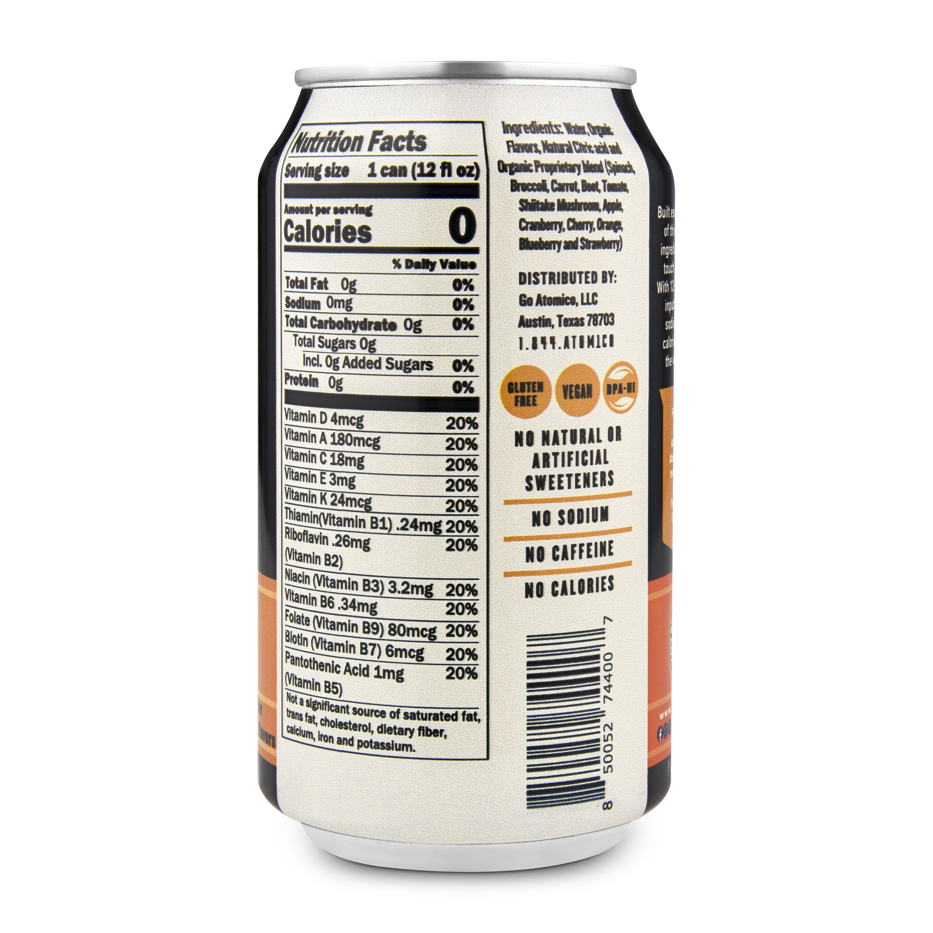 ATOMICO - Wholesale Sparkling Water - ATOMICO Sparkling Water  - Orange - 12pk1