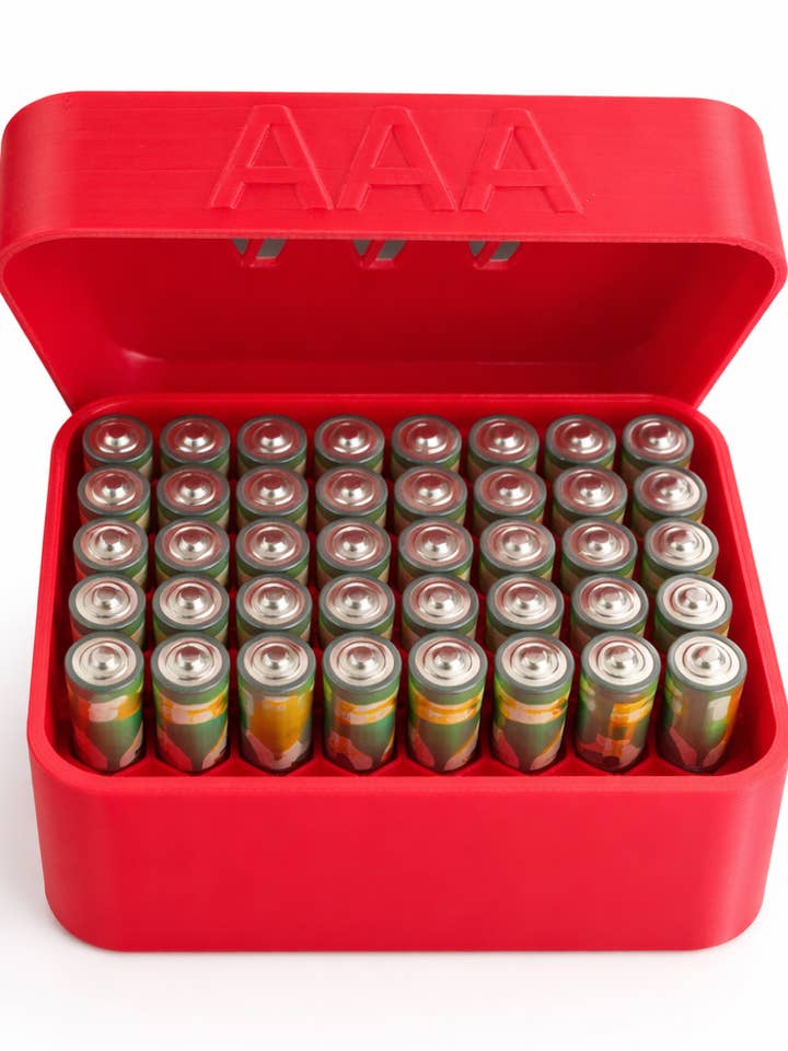 AAA Battery Storage Case – Holds 52 AAA Batteries – 3D Print for wholesale by Bub's Trading Post