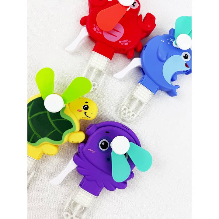 MIX COLOR Mini Hand Press Fans with Bubble for wholesale on Faire4