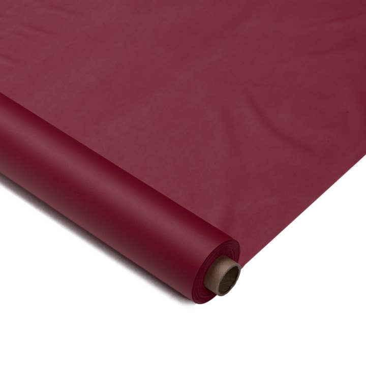 40 In. x 100 Ft. Burgundy Plastic Table Roll for wholesale on Faire