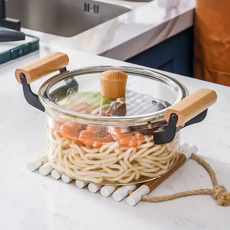 STP - Wholesale Cooking Pot - Heat-Resistant Glass Cooking Pot w/ Wooden Handles4