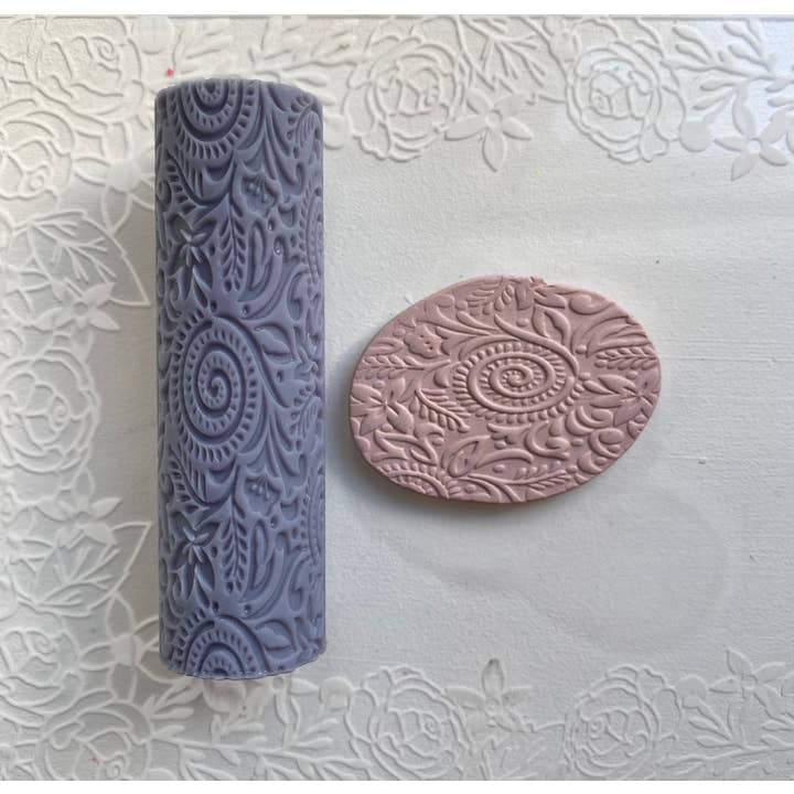Rouleau de texture florale tourbillon/rouleau d'argile polymère pour la vente par EllaRaeMouldsVinyls