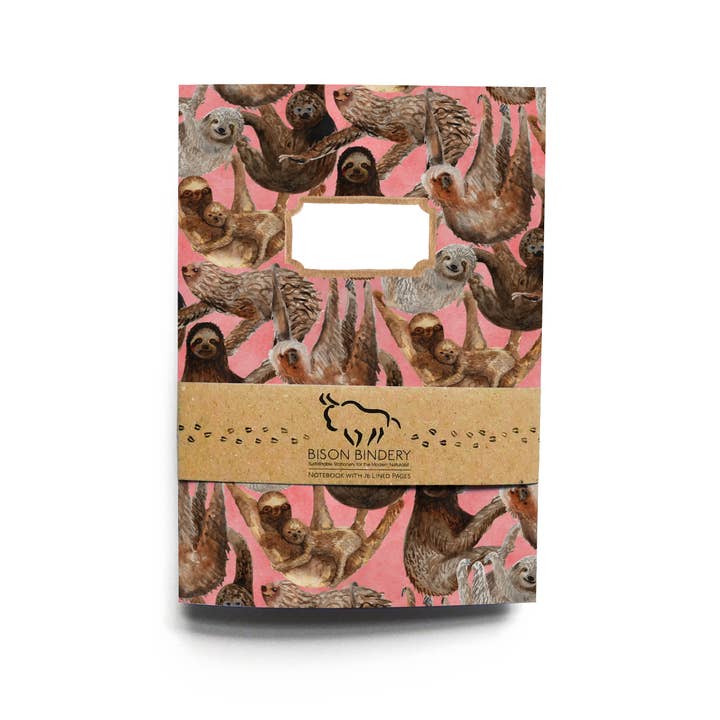 Bison Bindery – Engroshandel Dagbog – Sleuth of Sloths A5 Genbrugspapir Notesbog - 76 Linjerede Sider3