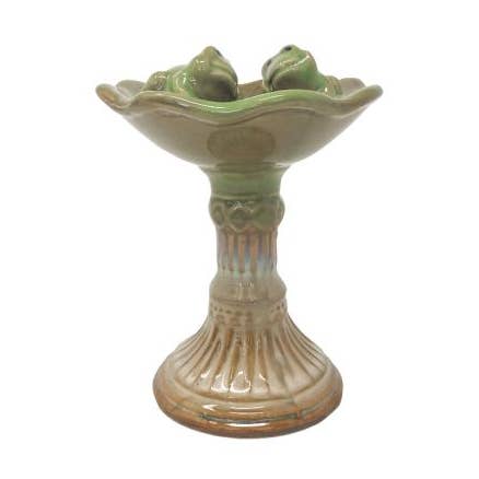 Jabonera para huéspedes con pedestal de cerámica y ranas para venta al por mayor de Sponges Direct