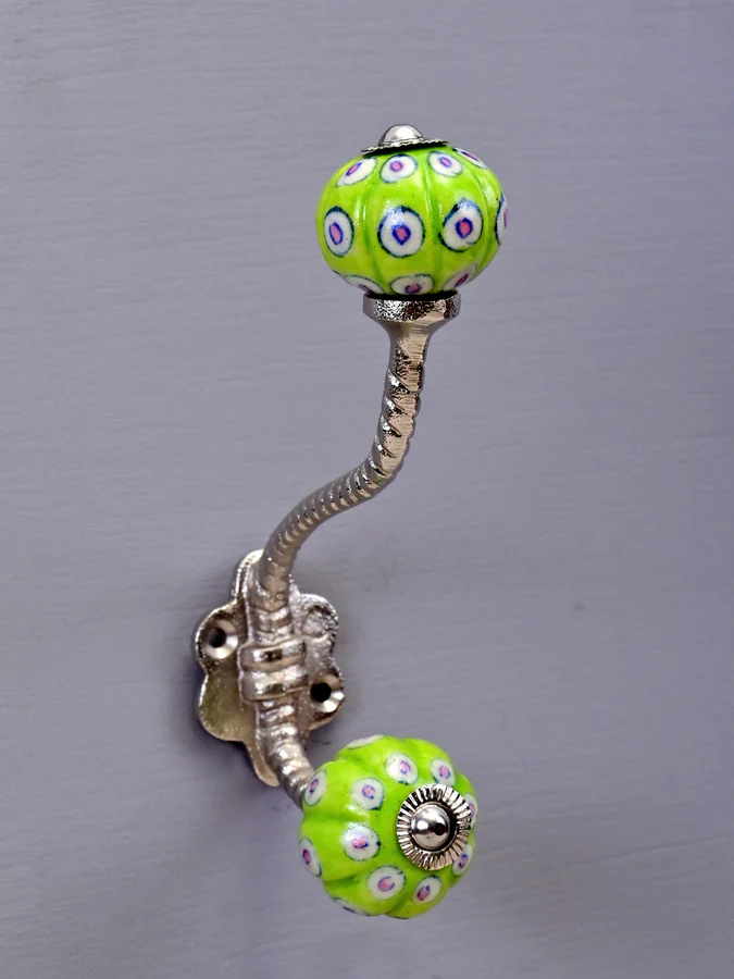 KNOBCO - Wholesale Wall Hook - Lime Green Cabinet Knob With Metal Wall Hanger
0