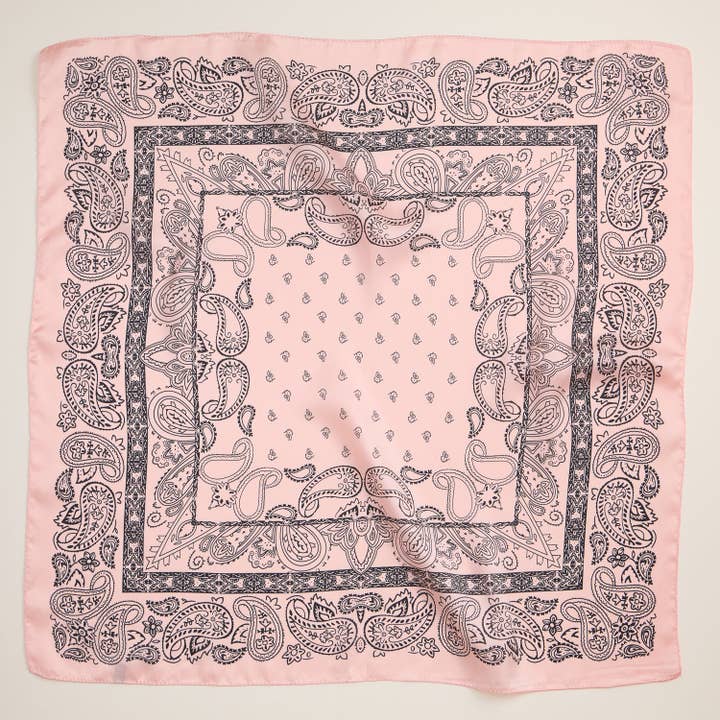 Frem - Wholesale Scarf - Unisex - Silk Texture Paisley Bandana Square Scarf for Men & Women