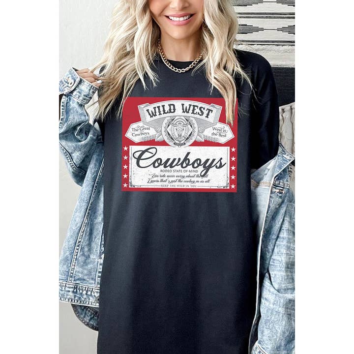 COLORBEAR - Wholesale T-Shirt (Graphic) - Women's - Wild West Cowboys Graphic Heavyweight T Shirts