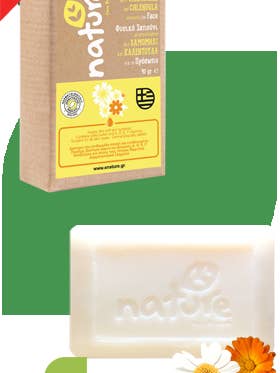 Sapone naturale viso alla camomilla e calendula, 90 g per la vendita all'ingrosso da parte di Nature hellas care products Ltd