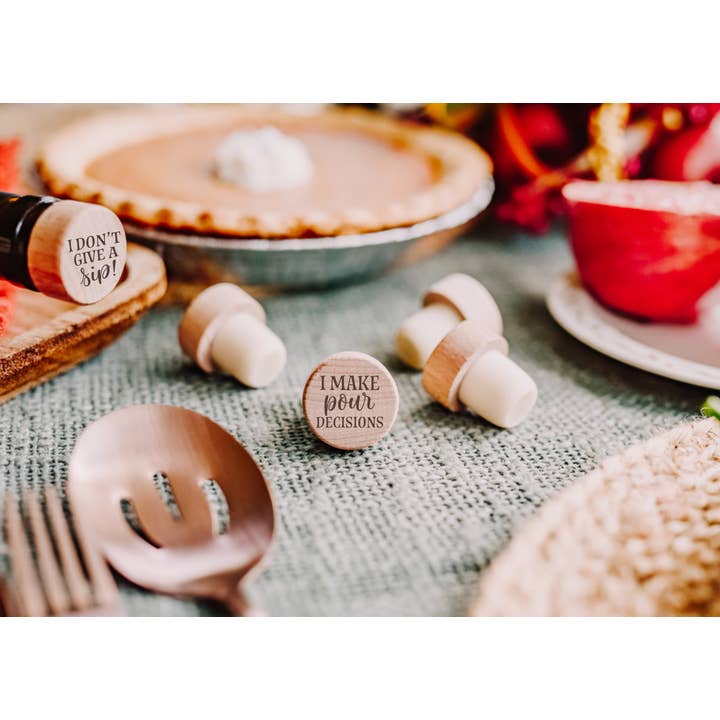 Engraved Funny Wine Bottle Stoppers - Pack of 4 Toppers for wholesale by The Lillie Pad