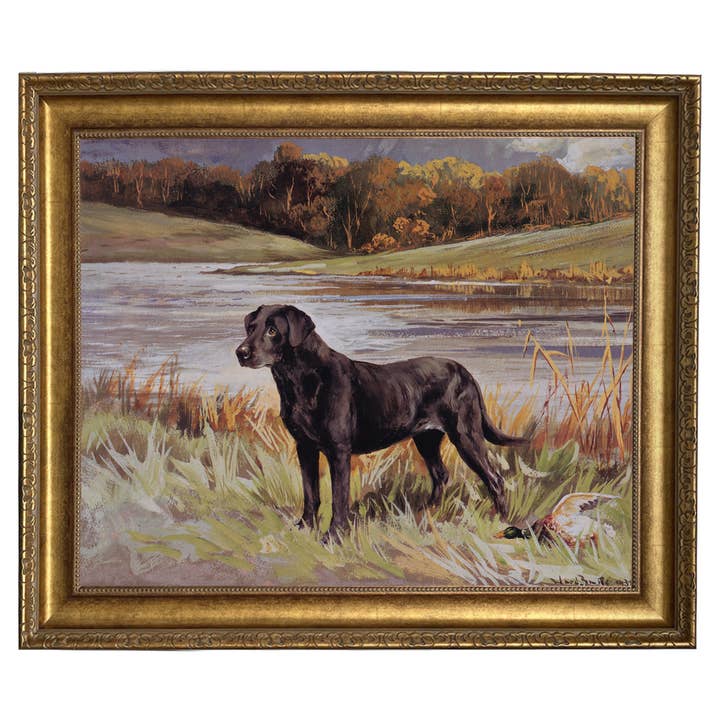 Madison Bay Co. - Historical Home Decor Reproductions - Wholesale Art Print - Labrador Retriever with Duck Framed Painting Print on Canvas16