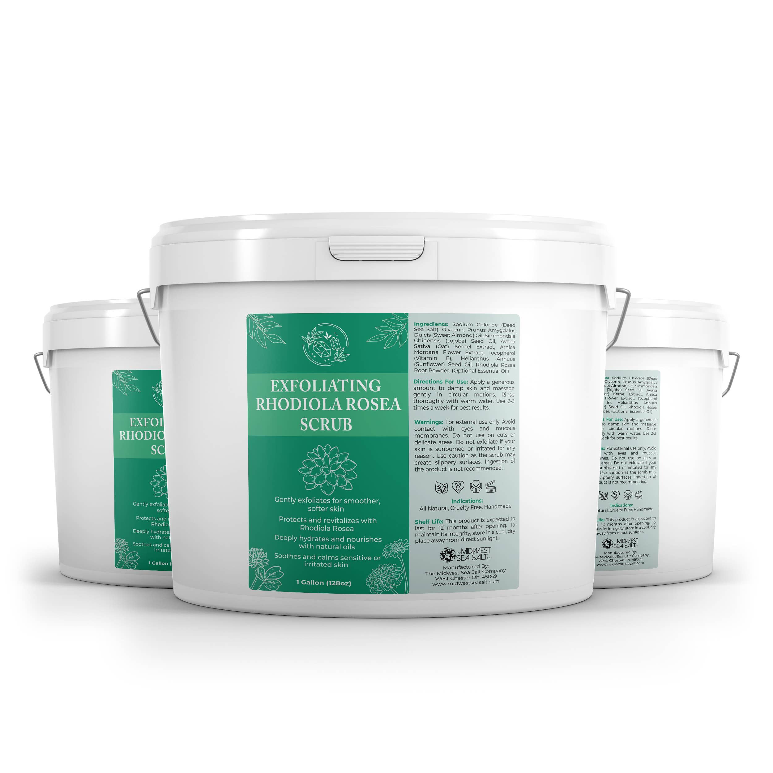 The Midwest Sea Salt Company - Wholesale Body Scrub/Exfoliant - Rhodiola Rosea Aromatherapy Exfoliating Body Scrub 128oz2