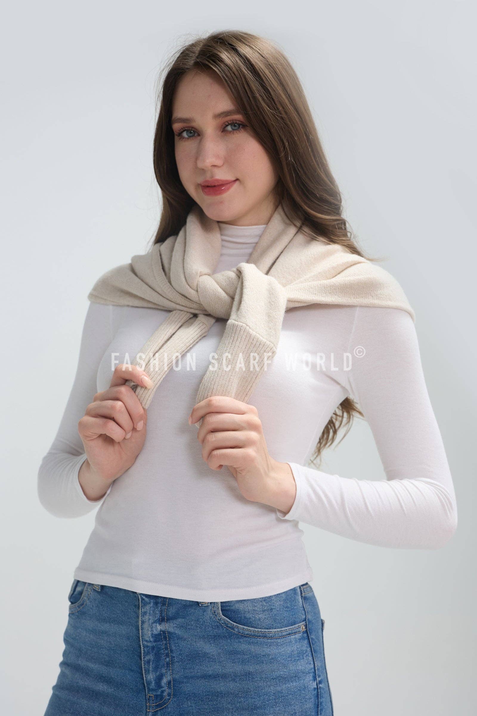 Fashion Scarf World – wholesale Poncho – Women's – Plain Cuffed Diagonal Drape Wool Poncho19