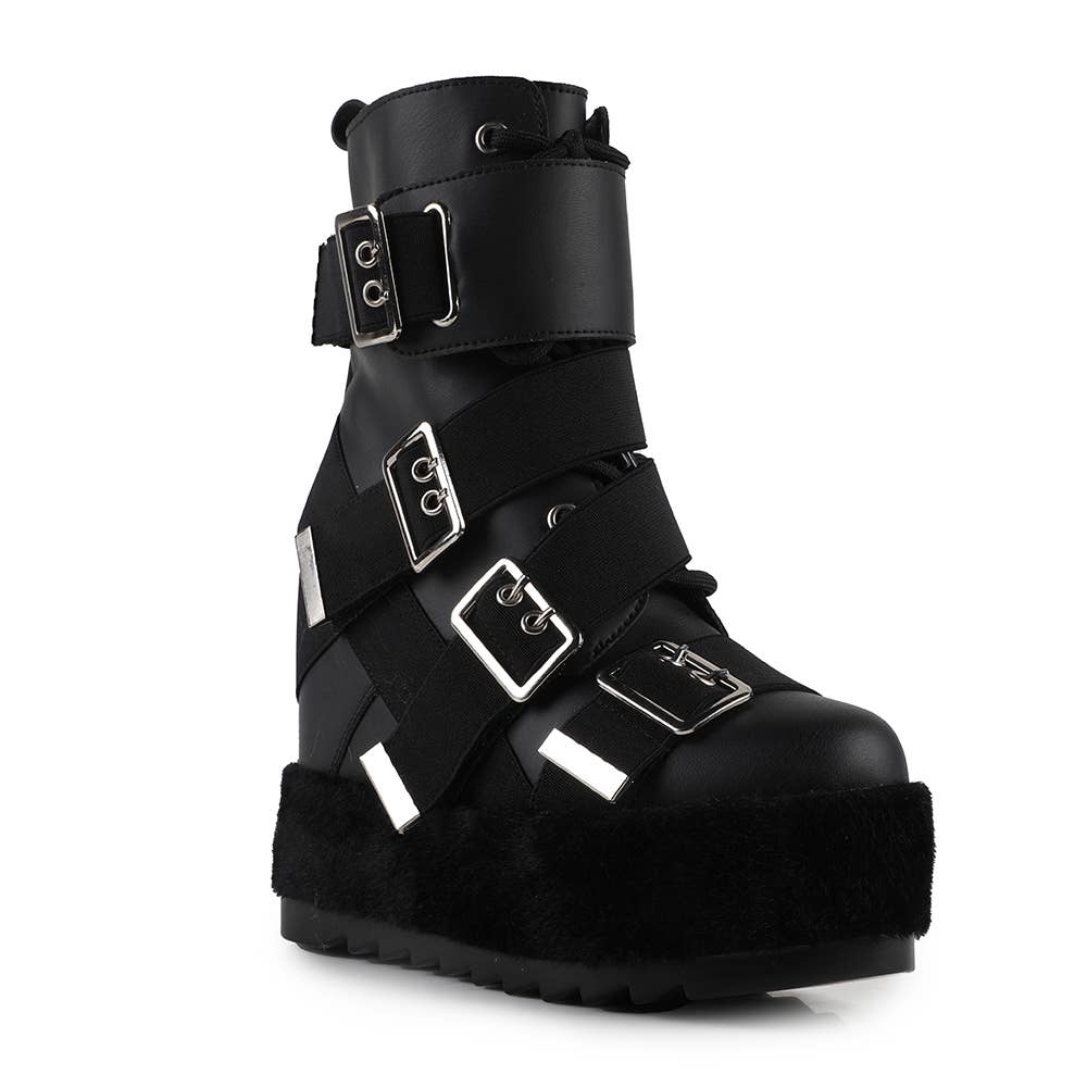 Anthony Wang – Botins - Mulher por atacado – Botas Femininas Indo com Cunha Escondida e Fivelas no Tornozelo8