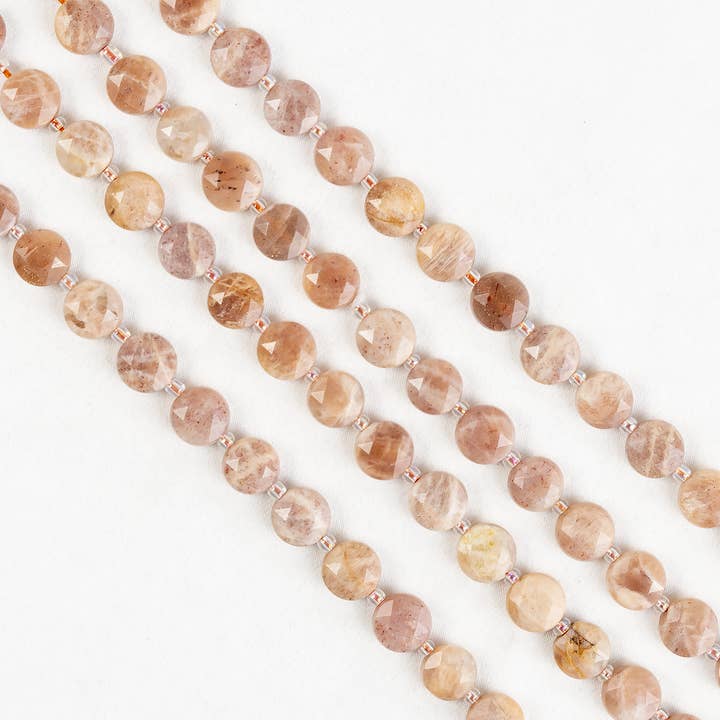 Soothing Crystals Beads - Wholesale Beads - Heishi Disc Beads | Peach Moonstone | Flat Crystal Beads1