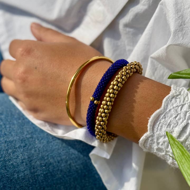 MAISON KIZO - Wholesale Beaded Bracelet - Nepalese Brass Bracelet