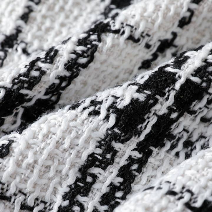 BlackandWhite Baby Girl 2pcs Elegant Grid Print Jacket & Flared Pants Set for wholesale on Faire