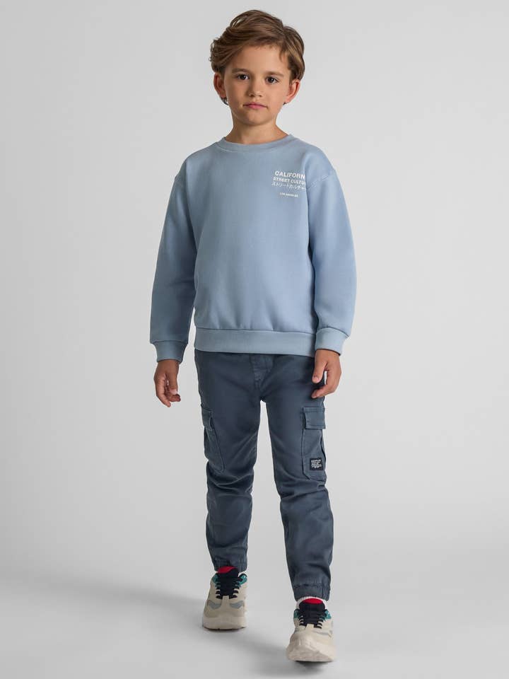 Drenge cargobukser med elastisk talje blå 2-14 år for engroshandel hos Minoti sp. z o.o.