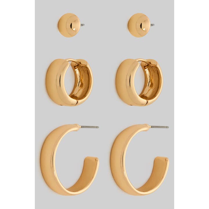 DREI-PAAR-CREOLEN- UND STECKER-SET für den Großhandel von Girly