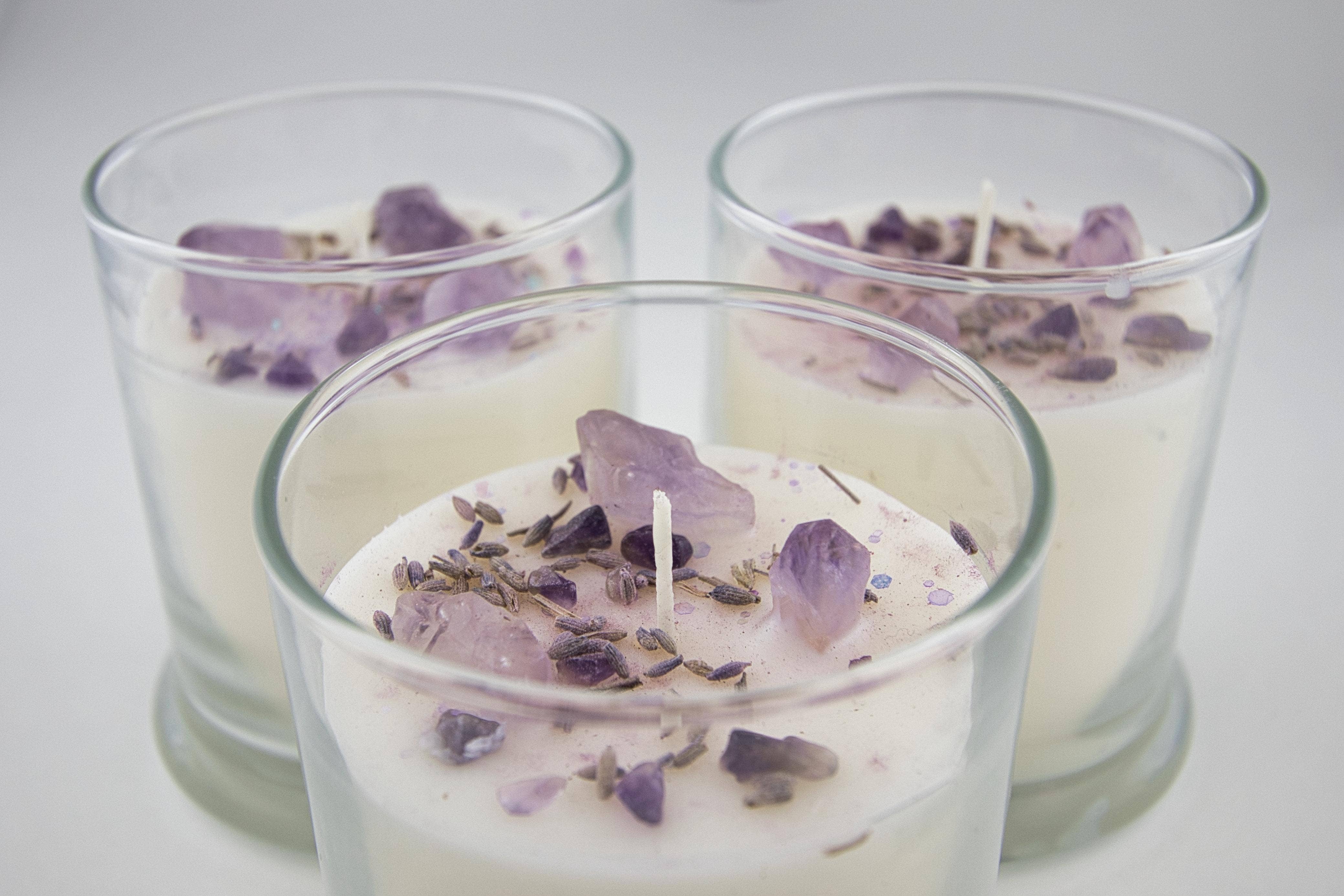 North Ave Candles - Wholesale Jar/Filled Candle - Crystal Candle / Amethyst | Lavender + Chamomile4