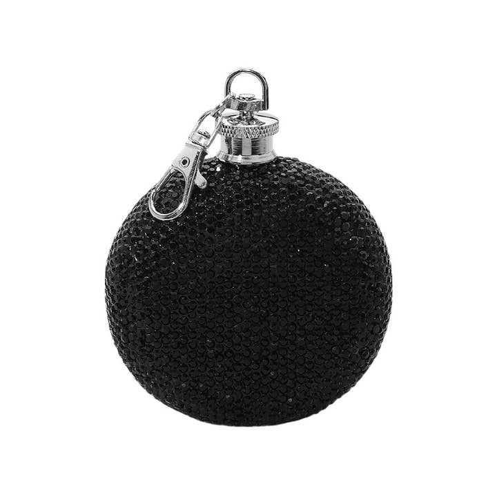 Sensibling Corp. - Wholesale Flask - 3oz Bling Studded Stainless Steel Round Flask4