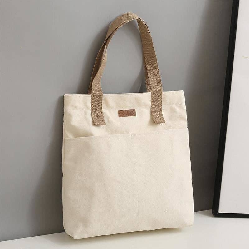 FurDecoration - Wholesale Tote Bag - Women's - Stylish Color Block Canvas Tote - Large Capacity2