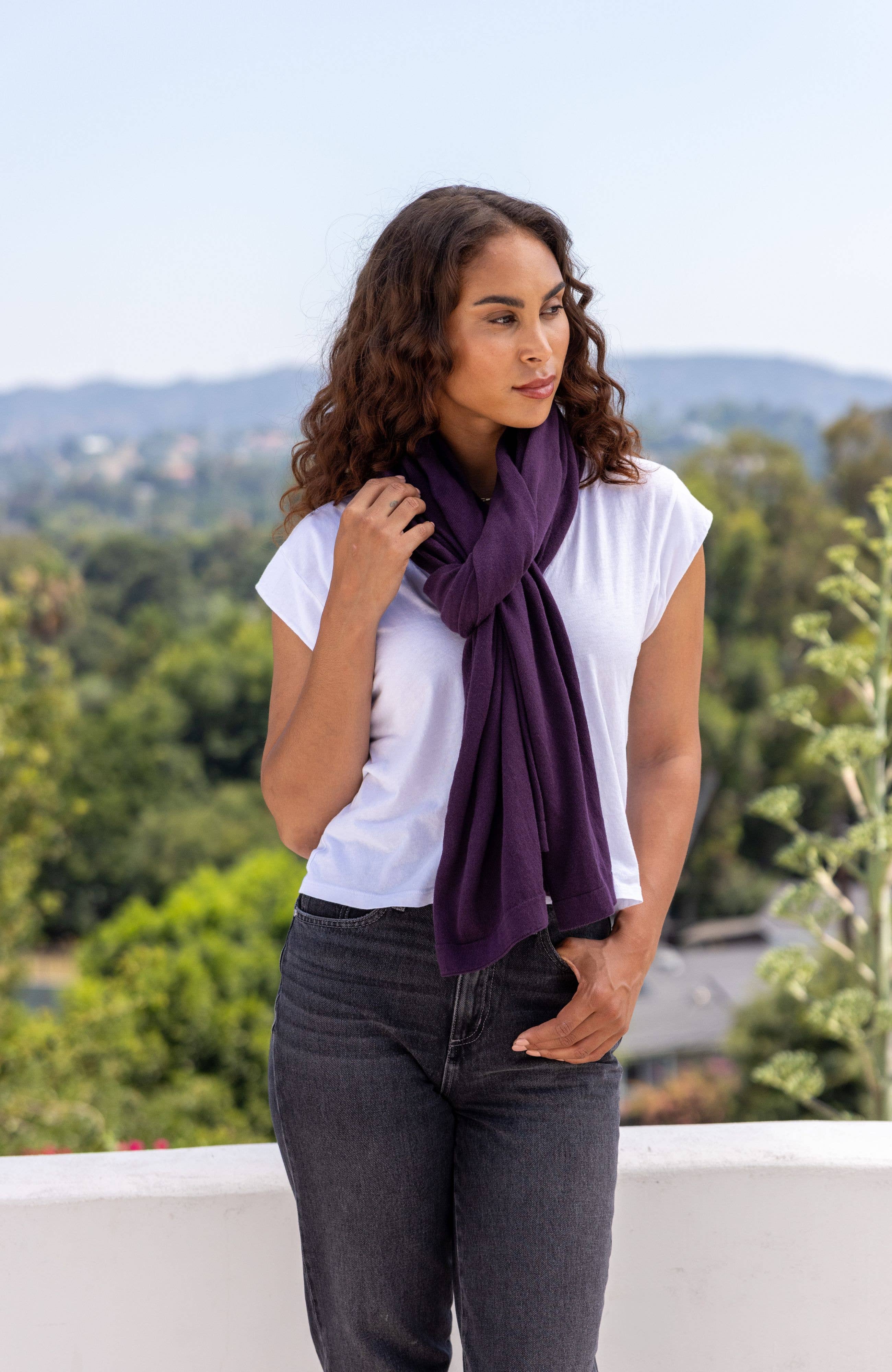 zestt organics - Wholesale Scarf - Women's - Dreamsoft Organic Cotton Travel Scarf - Blackberry3
