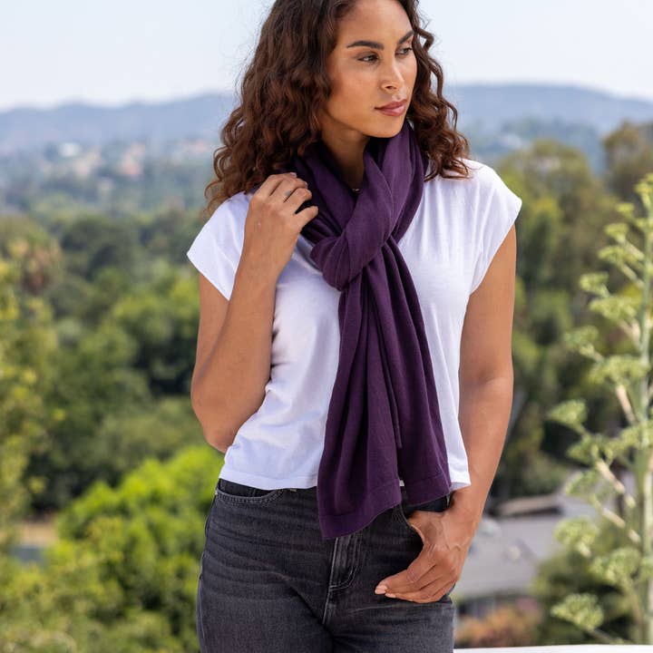 zestt organics - Wholesale Scarf - Women's - Dreamsoft Organic Cotton Travel Scarf - Blackberry3