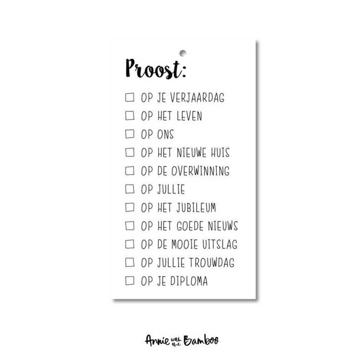 SALE Gift Tag - Cheers... for wholesale by Annie with the Bamboo