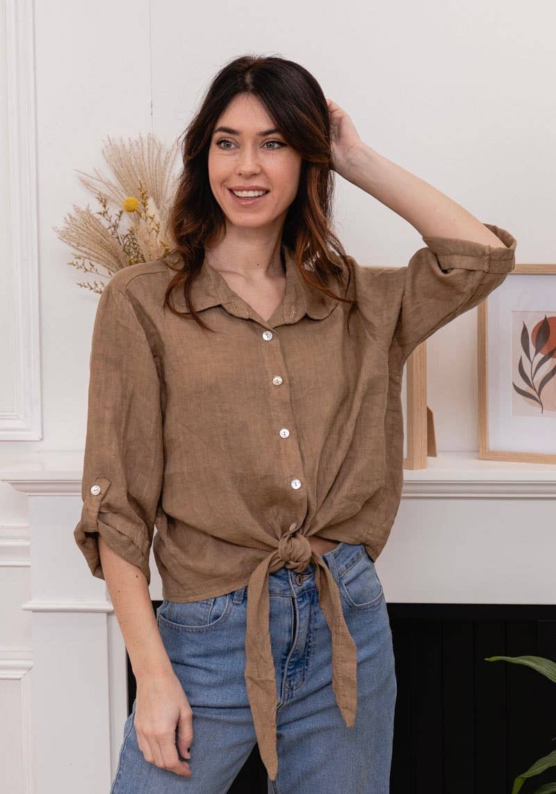 LINEN & COTTON HOUSE - Wholesale Button Down Shirt - Women's - 6228 100% LINEN SHIRT 27