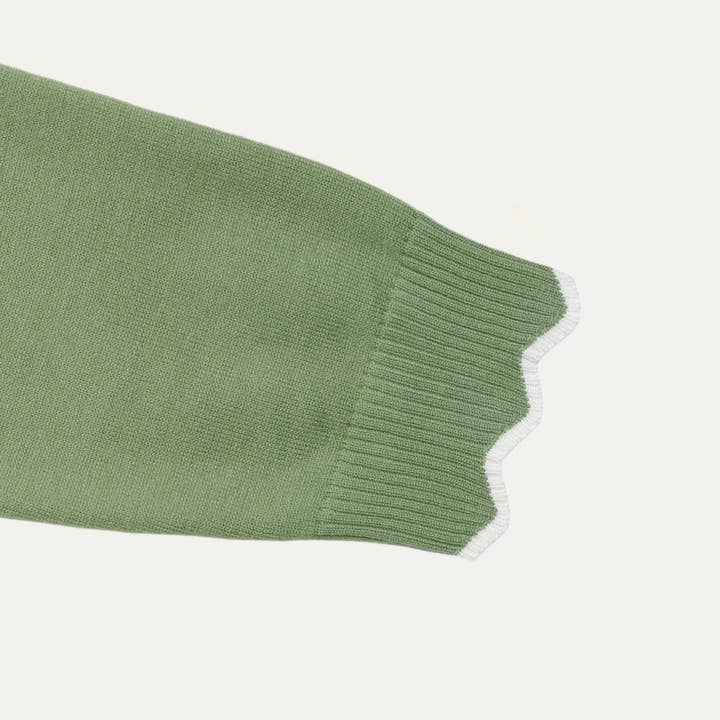 Verde salvia Adorabile maglione in maglia a maniche lunghe con zip verde salvia in vendita all'ingrosso su Faire