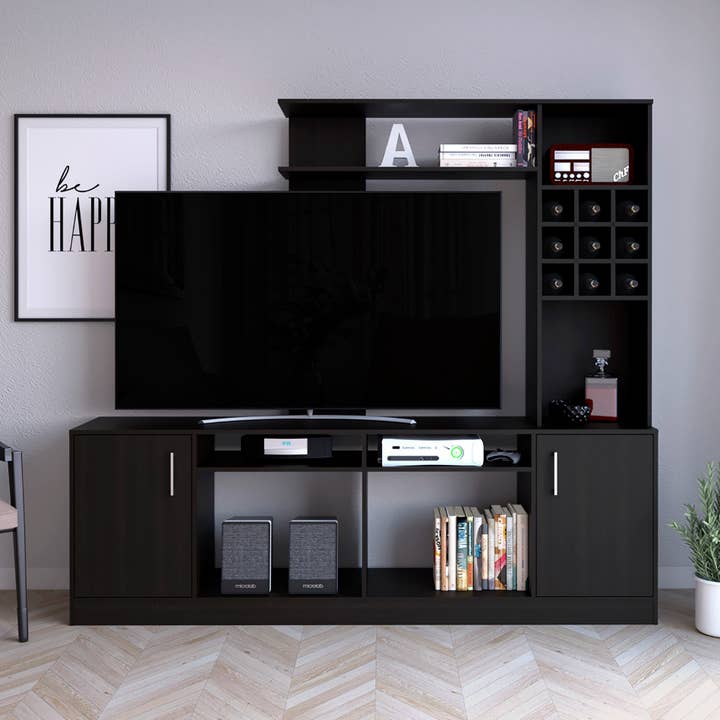 Kava Entertainment Center - Black for wholesale by TUHOME FURNITURE
