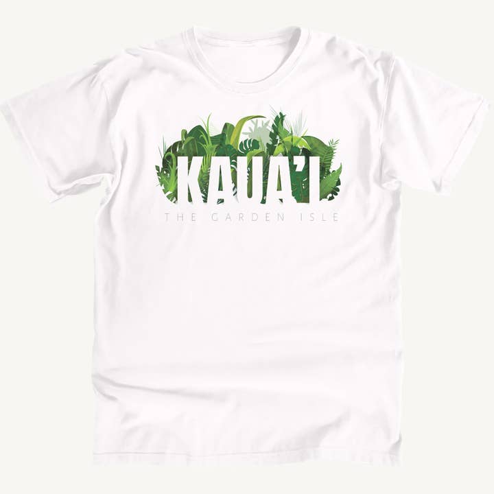Kaua'i Tropical Leaves Premium Tee for wholesale by Salt Water Colours