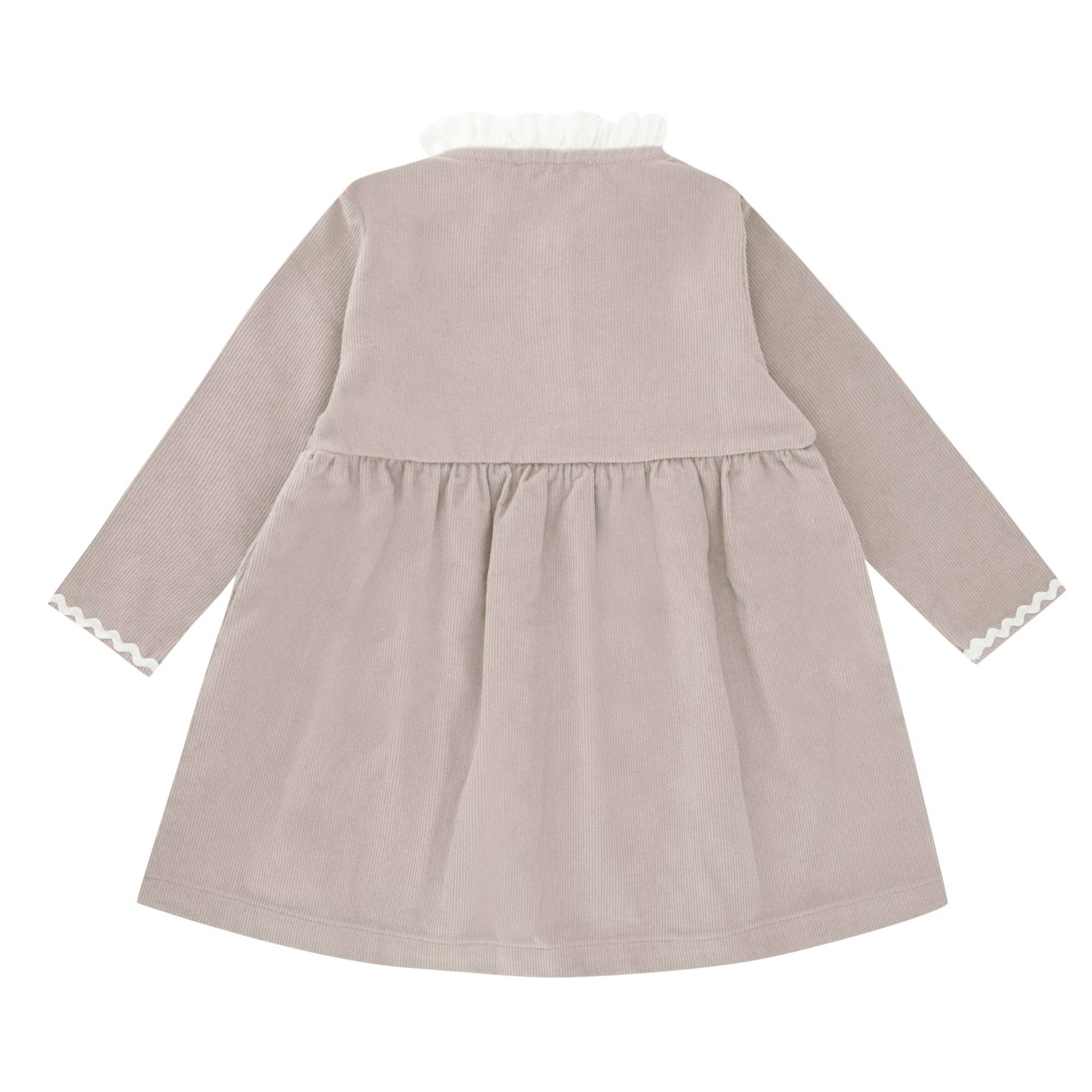 LES ENFANTINES - Wholesale Dress - Kids - Milleraies beige velvet swan dress2