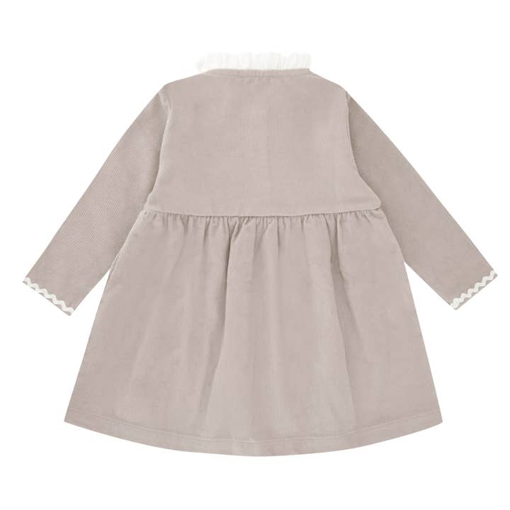 LES ENFANTINES - Wholesale Dress - Kids - Milleraies beige velvet swan dress2