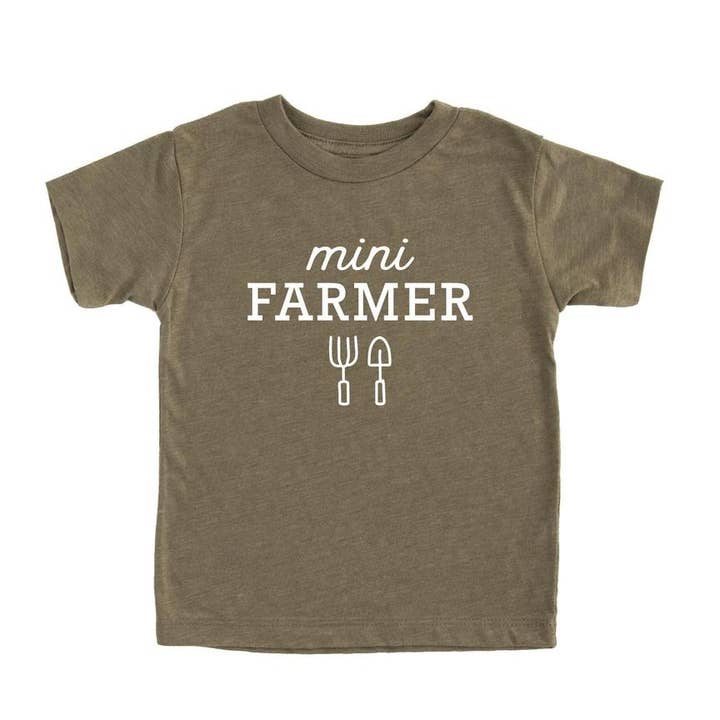Nature Supply Co - Wholesale Screen Printed T-Shirt - Kids - Mini Farmer Kids T-shirt | Eco Friendly Farm Graphic Tee6