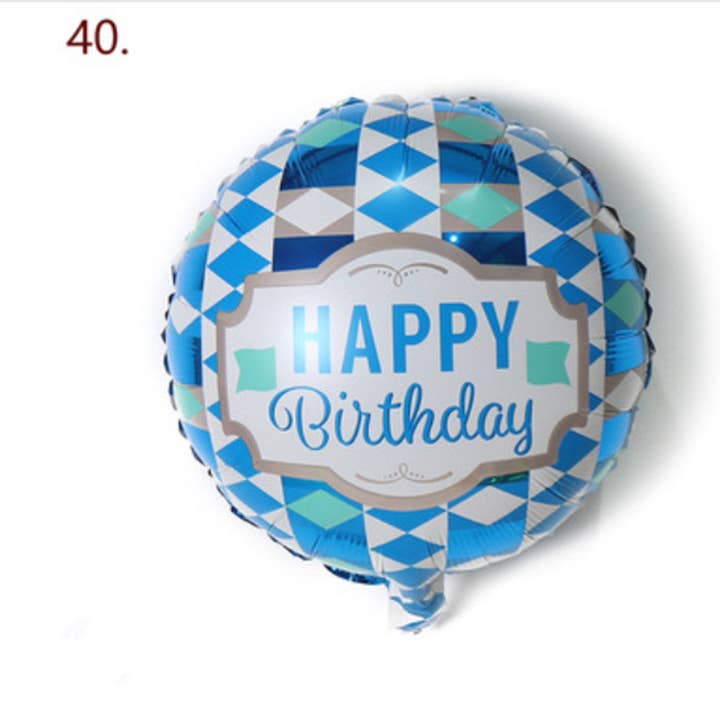My Wholesale Warehouse - Wholesale Balloon - Generise Large 18" Inch Helium & Self Inflating Happy Birthday Foil Party Balloons with String and Straw17