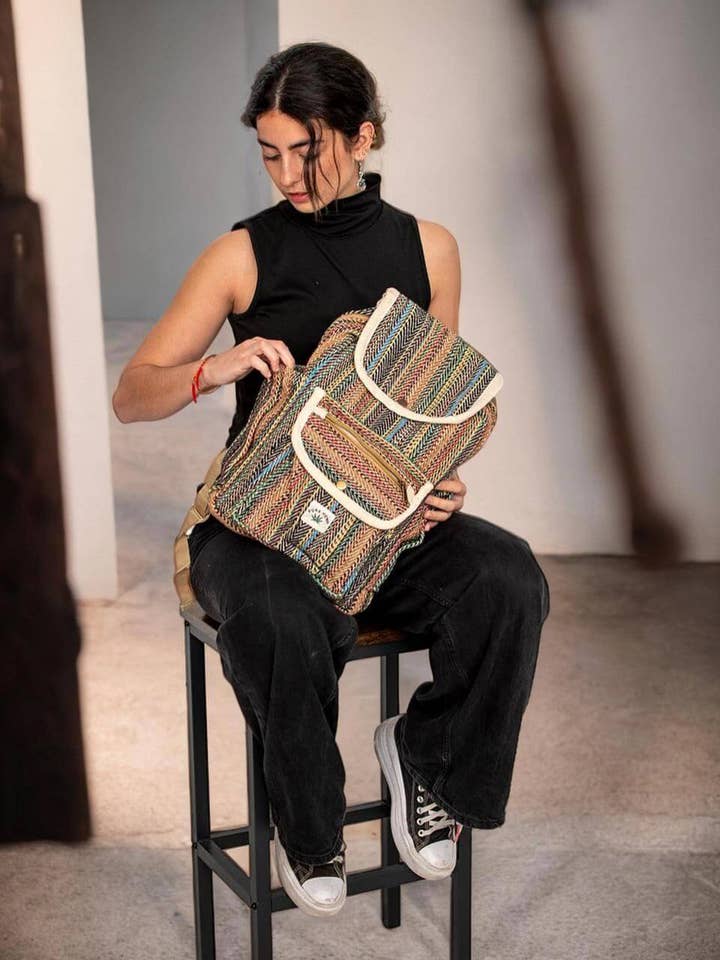 Exclusive Unisex Hemp Backpack for wholesale by Kimago Look