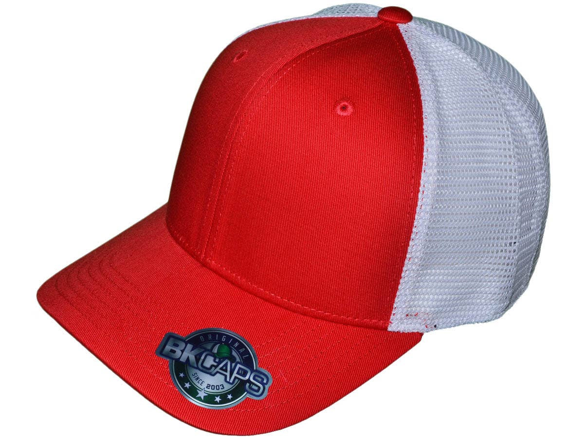 Buck Wholesale – Großhandel Trucker-Cap – Unisex – Blank Trucker-Hüte, Baumwolle mit 6 Paneelen, mittelgroßes Profil, zweifarbig5