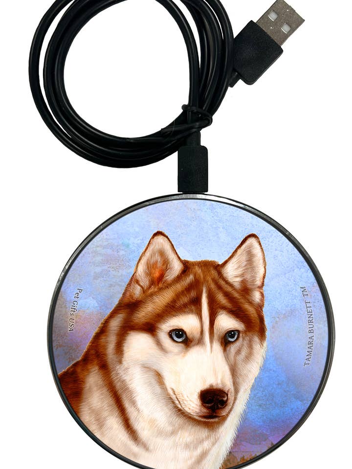 Siberian Husky Blue Eye Red & White - Zoomies Phone Charger for wholesale by Pet Gifts USA, LLC